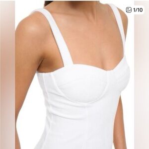 Reformation white libra linen bustier top size 2